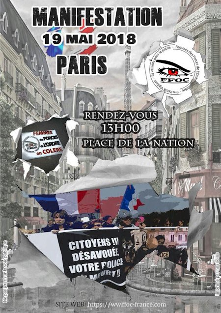 Manifestation Paris Nation 19 mai 2018 - FFOC - Femmes des Forces de l'Ordre en Colère